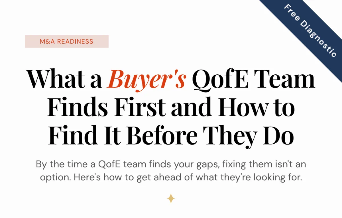 Blog Title Cover - What a Buyer's QofE Team Finds First and How to Find It Before They Do