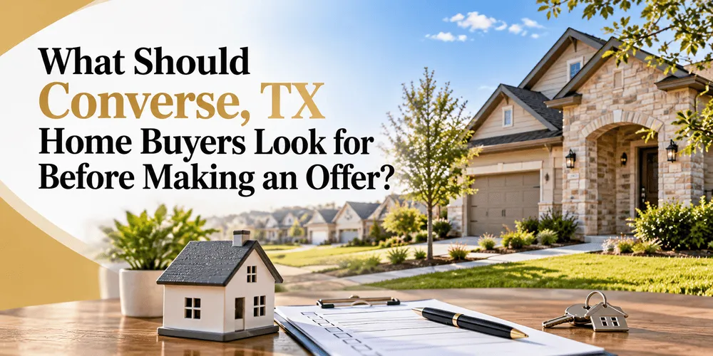 Converse TX home buyers reviewing a property before making an offer