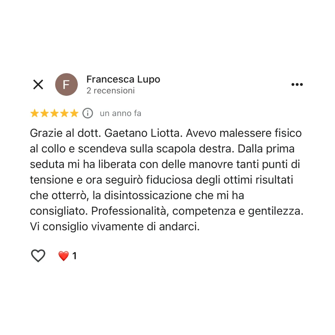 recensione 4 Osteopata ad Agrigento Gaetano Liotta