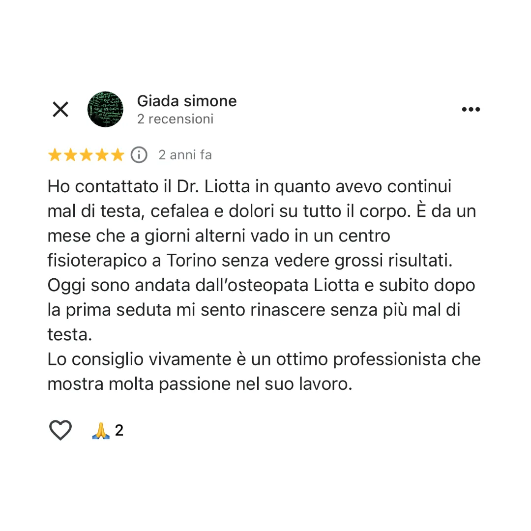 recensione 2 Osteopata ad Agrigento Gaetano Liotta