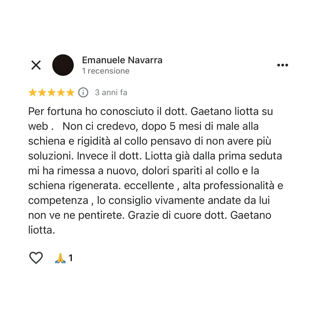 recensione 3 Osteopata ad Agrigento Gaetano Liotta