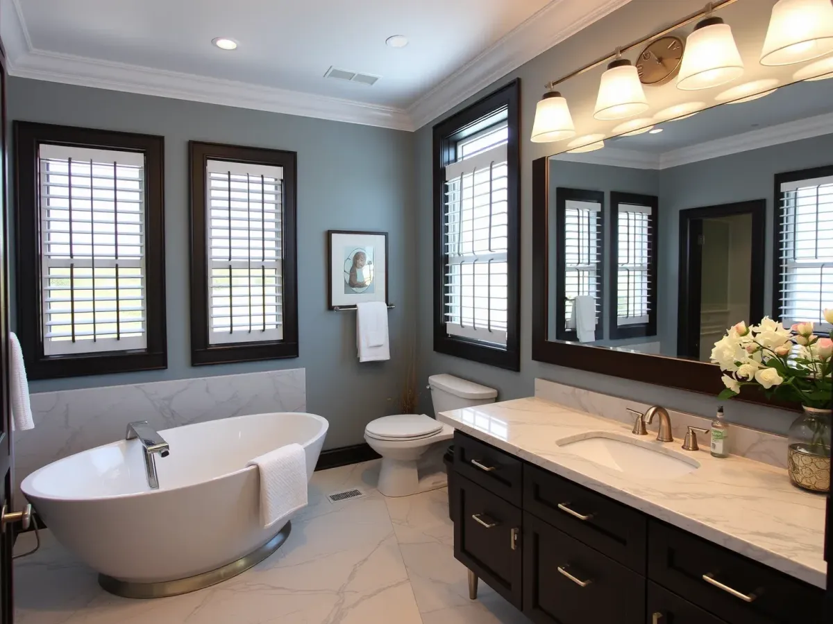 After photo of a modern Bathroom Remodeling in Morehead City, NC, showcasing enhanced design and durability.