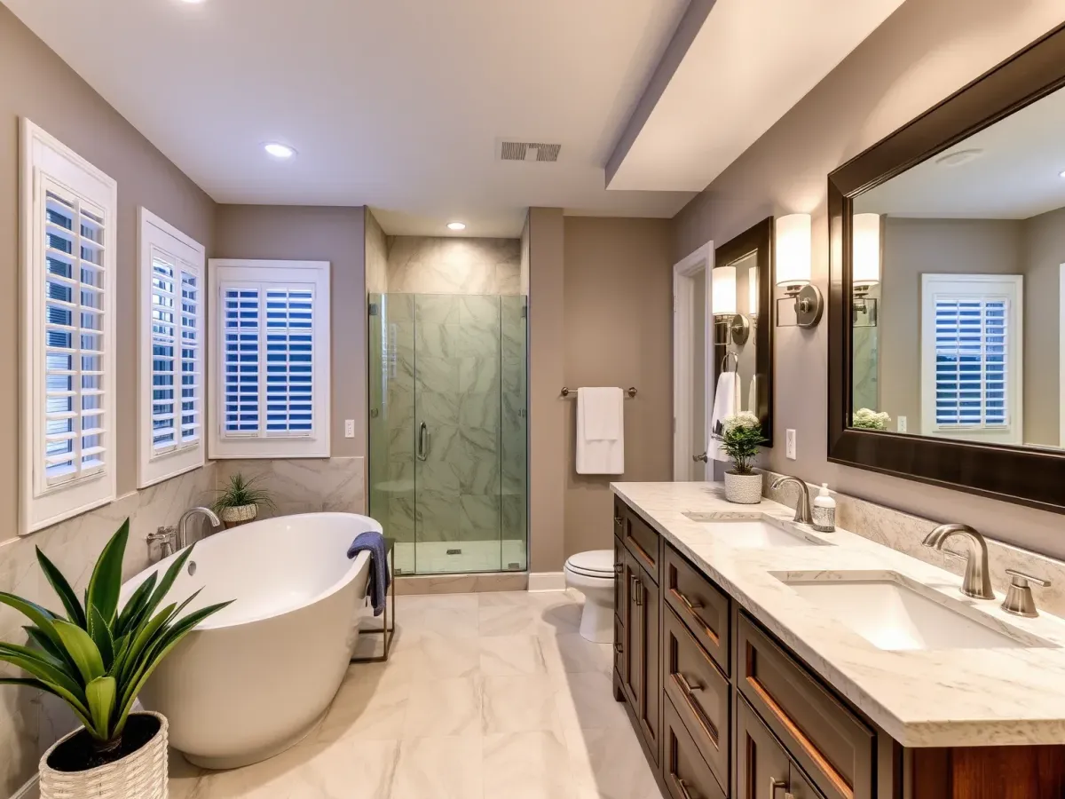 Finished Bathroom Remodeling project in Morehead City, NC with stylish design.