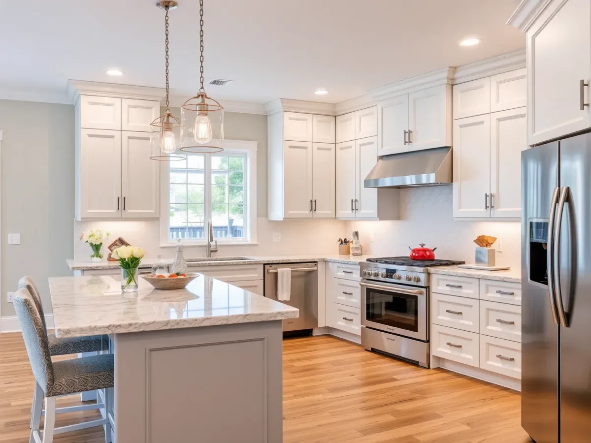 Completed Kitchen Remodeling in Morehead City, NC with contemporary style.