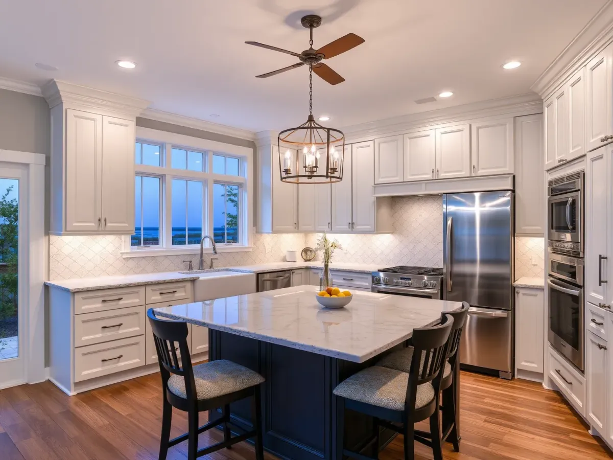 After photo of a modern Kitchen Remodeling in Morehead City, NC, showcasing enhanced design and durability.