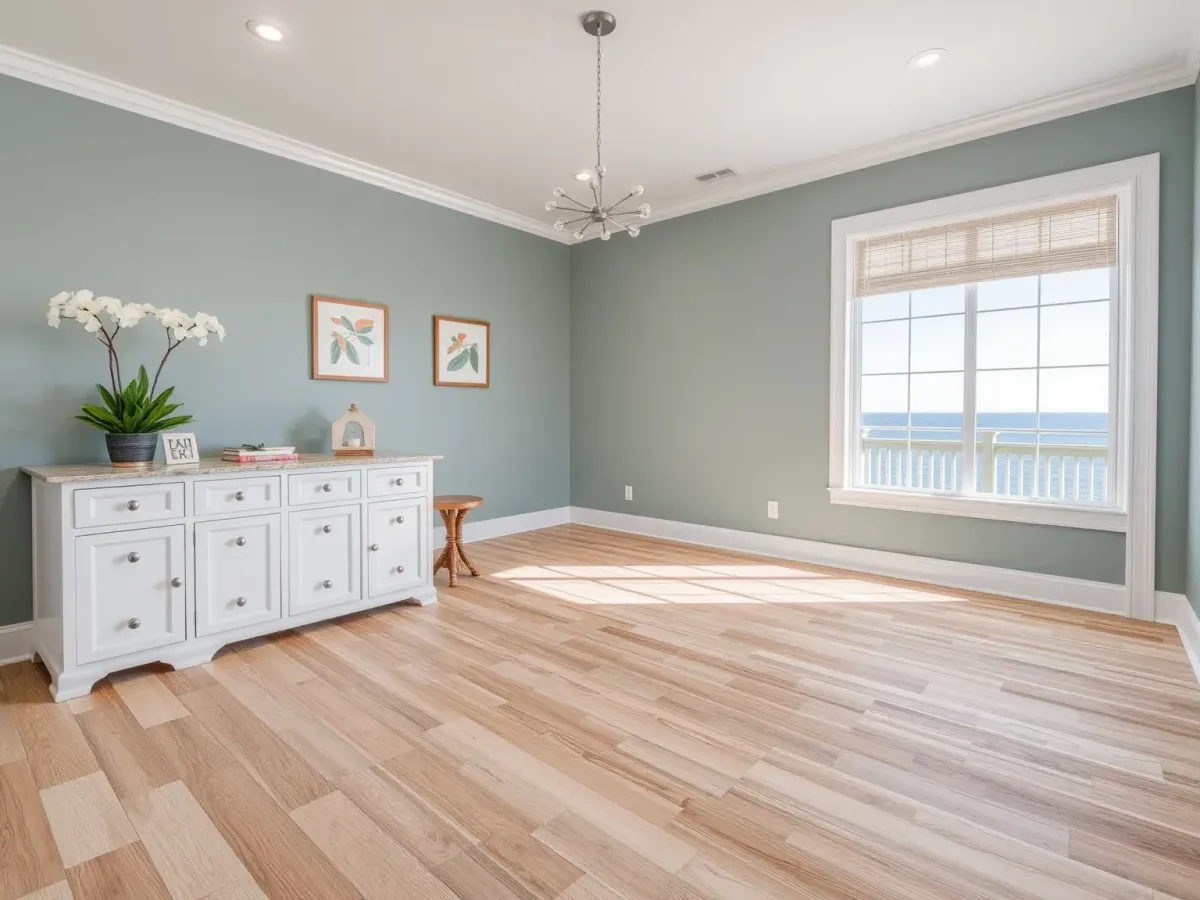 Close-up of a modern Flooring Installation feature in Morehead City, NC, emphasizing quality finishes.