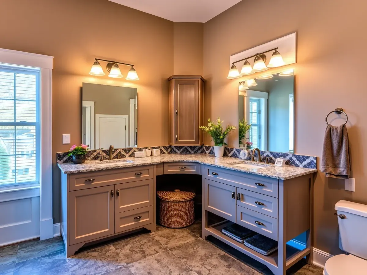 Completed Bathroom Vanity in Morehead City, NC with contemporary style.