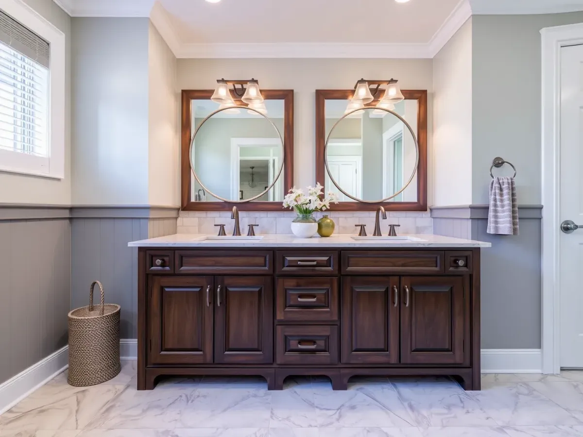 Close-up of a modern Bathroom Vanity feature in Morehead City, NC, emphasizing quality finishes.