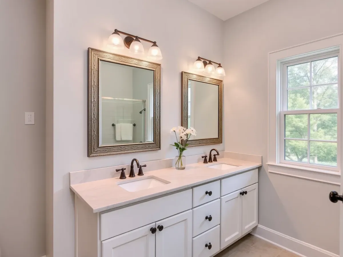 Completed Bathroom Vanity in Morehead City, NC, highlighting professional results.