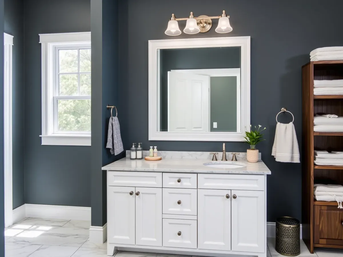 Finished Bathroom Vanity project in Morehead City, NC with stylish design.