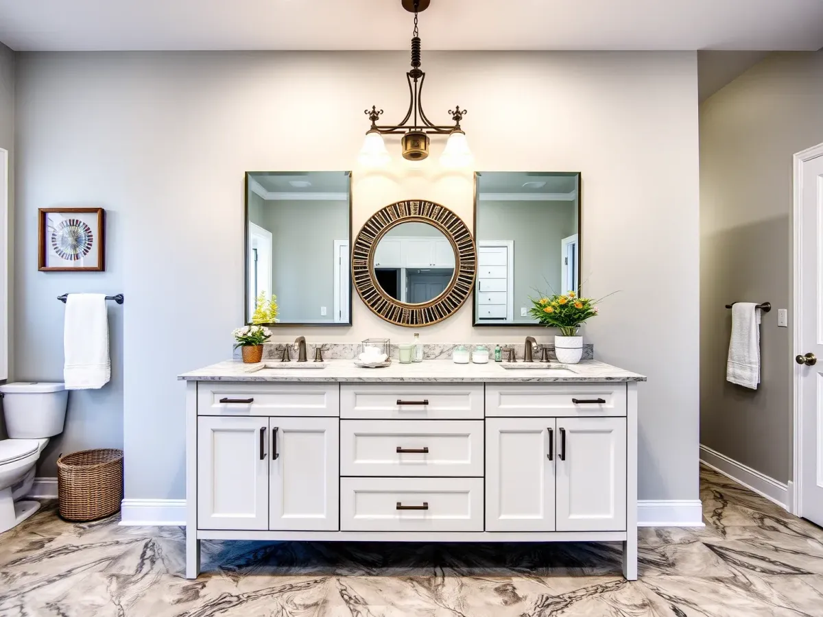 After photo of a modern Bathroom Vanity in Morehead City, NC, showcasing enhanced design and durability.