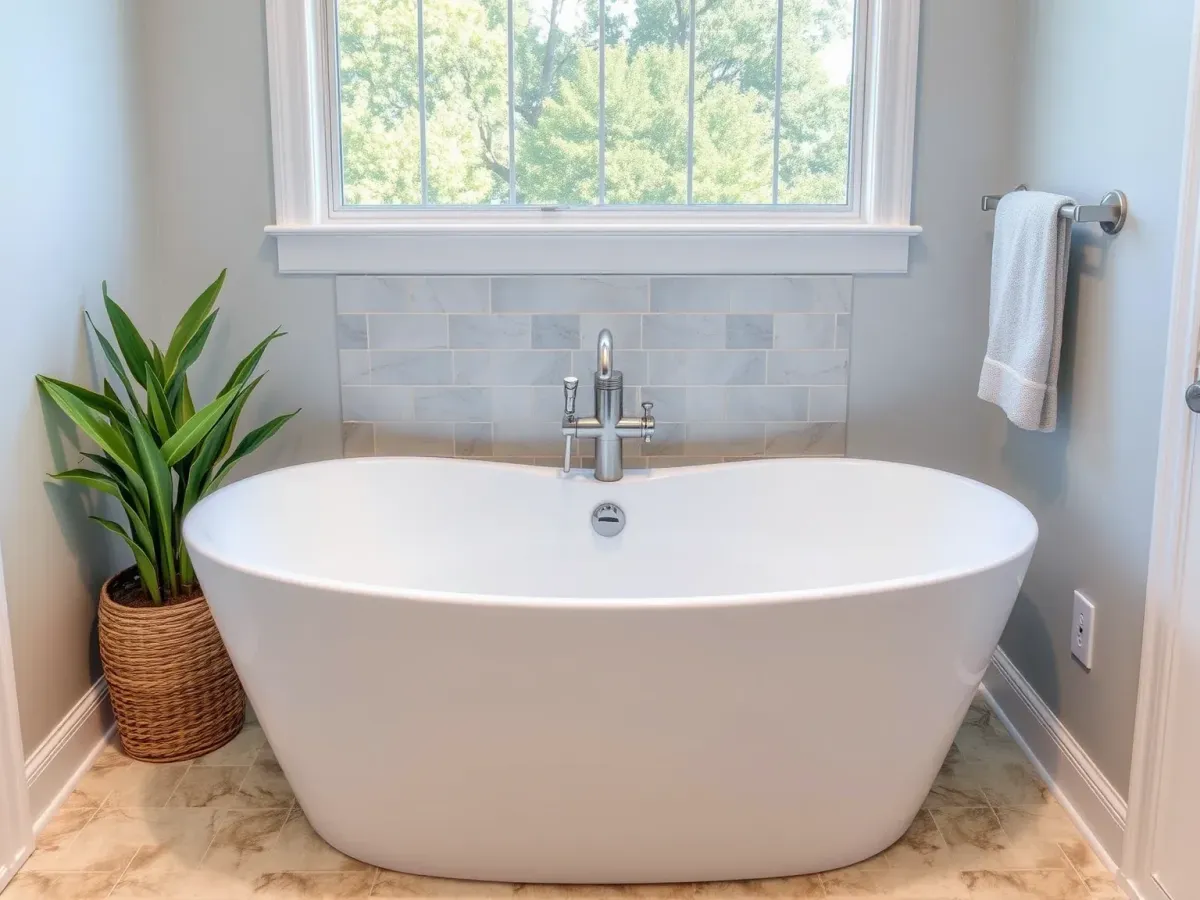 After photo of a modern Bathtub Installation in Morehead City, NC, showcasing enhanced design and durability.