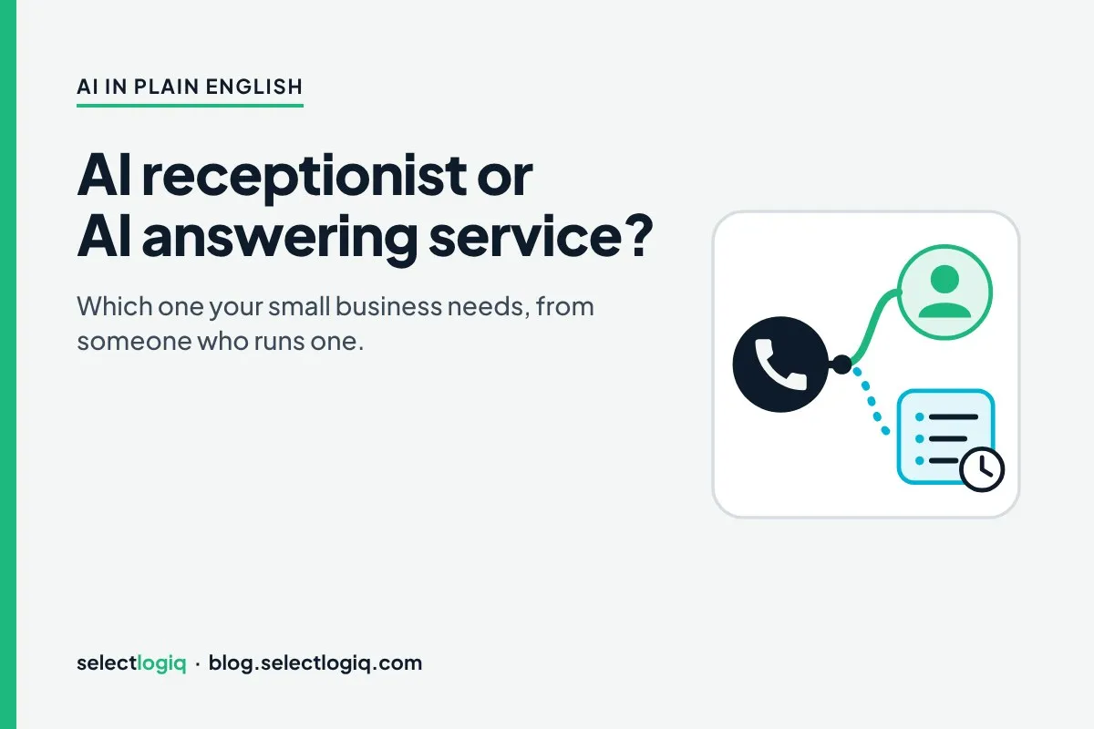Phone handset with a call path that splits 2 ways: one line to a person, one to a sorted call list with a clock.