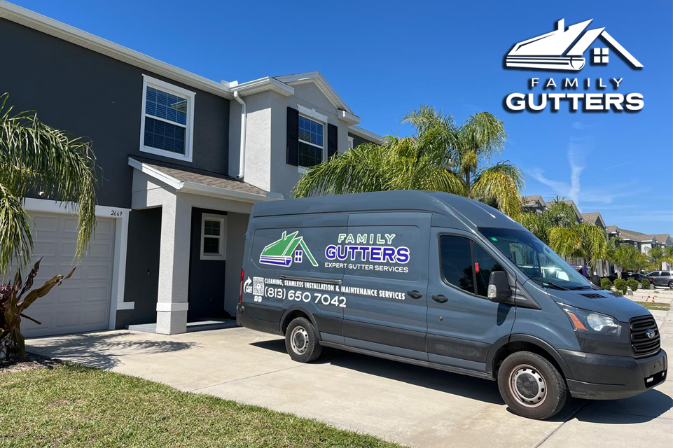 Family Gutters owner inspecting a gutter installation