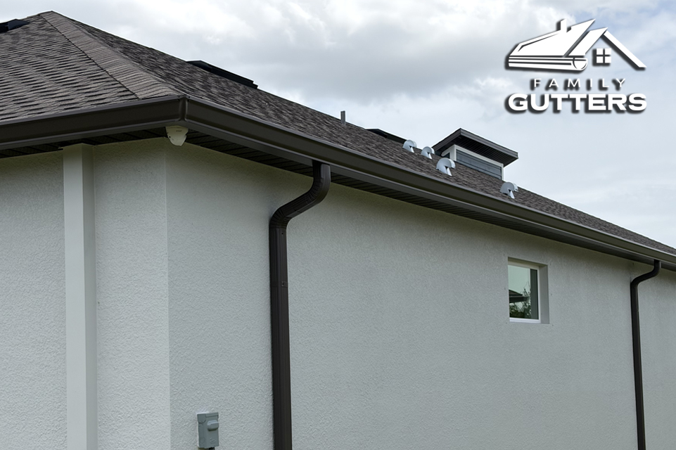 Family Gutters team installing gutters in Tampa Bay