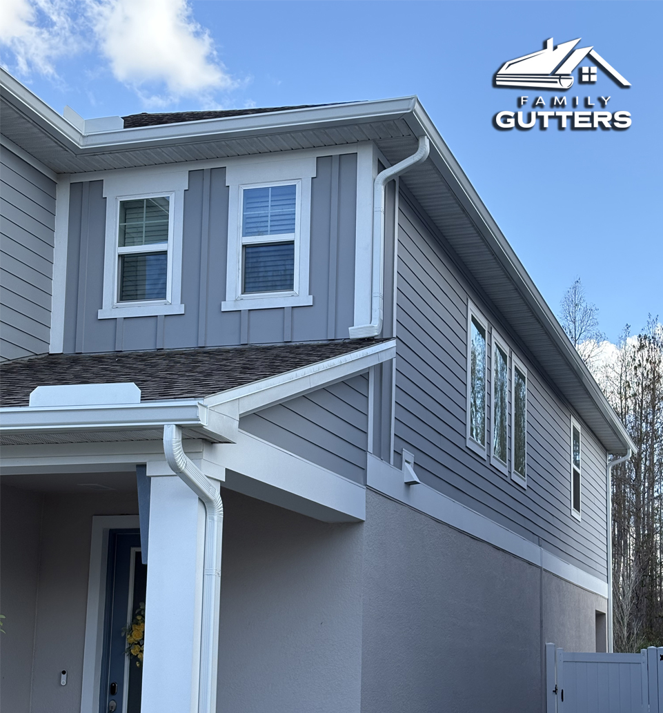 New construction gutter installation in Wesley Chapel Florida