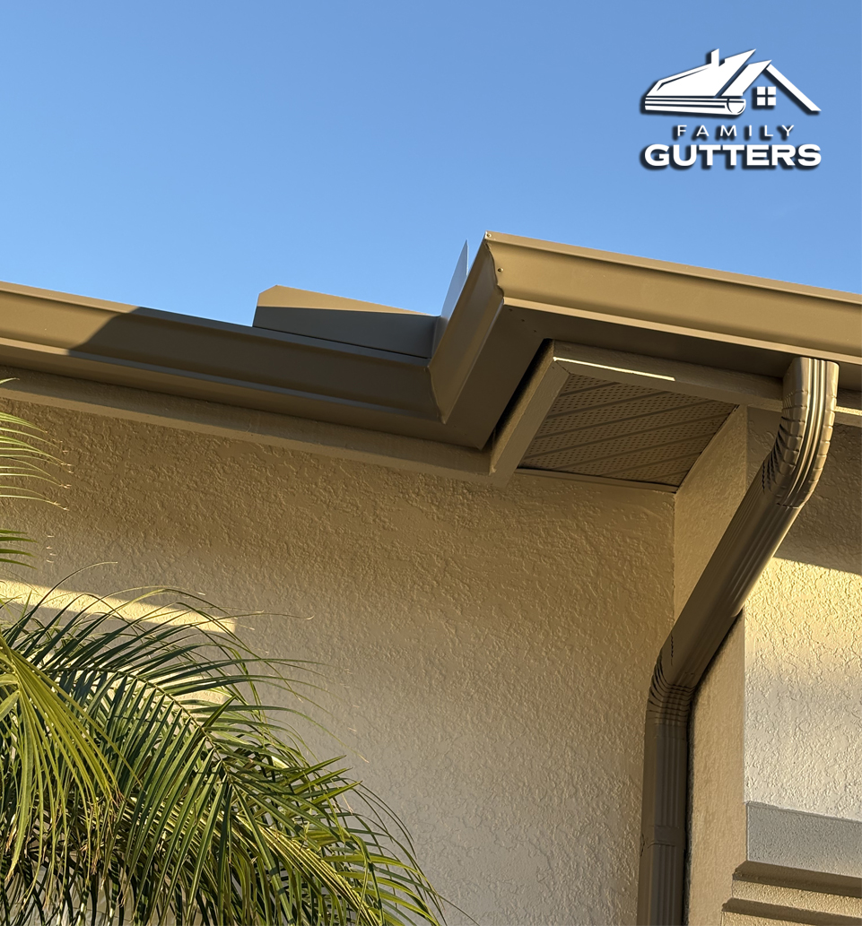 Gutter replacement on an older New Port Richey home