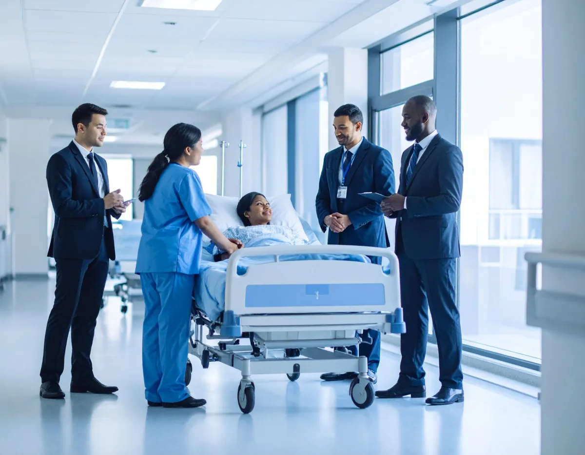 Patient in hospital with employers