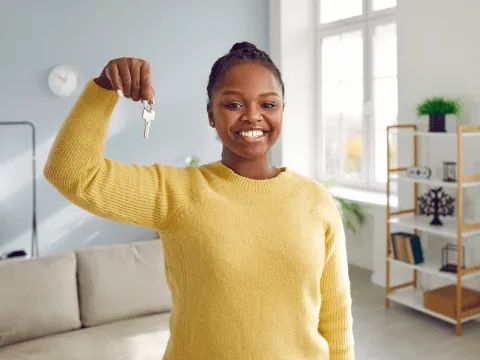 image of a woman renting an apartment