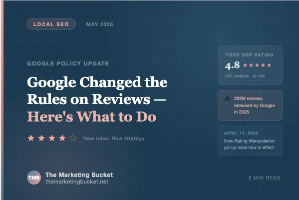 Google reviews policy changes 2026 — local business guide by The Marketing Bucket