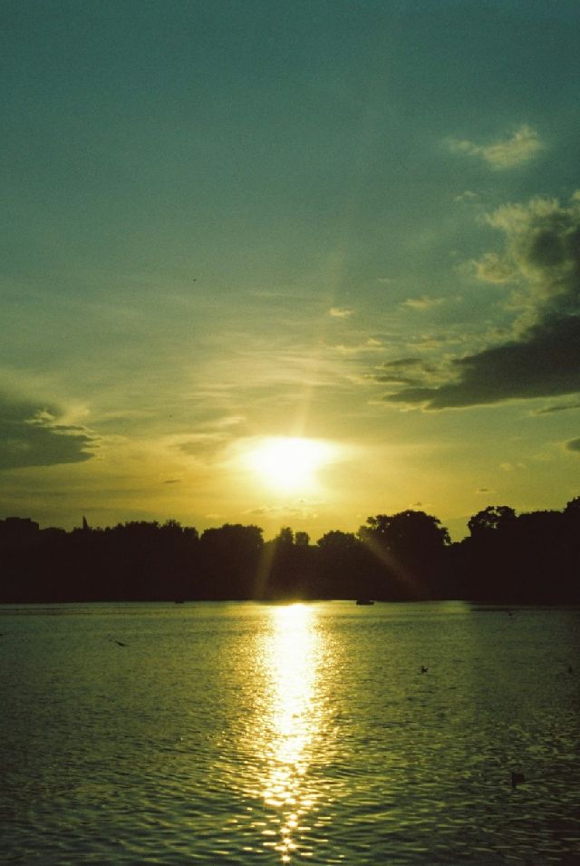 Sunset over a lake