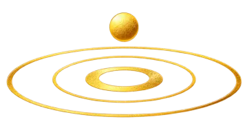 Icon showing golden concentric circles with ball raised above