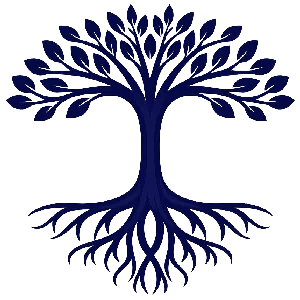 graphic of tree with canopy and roots