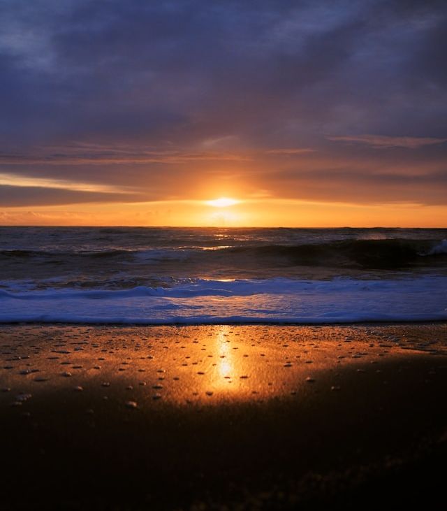 Sunset over an ocean beach