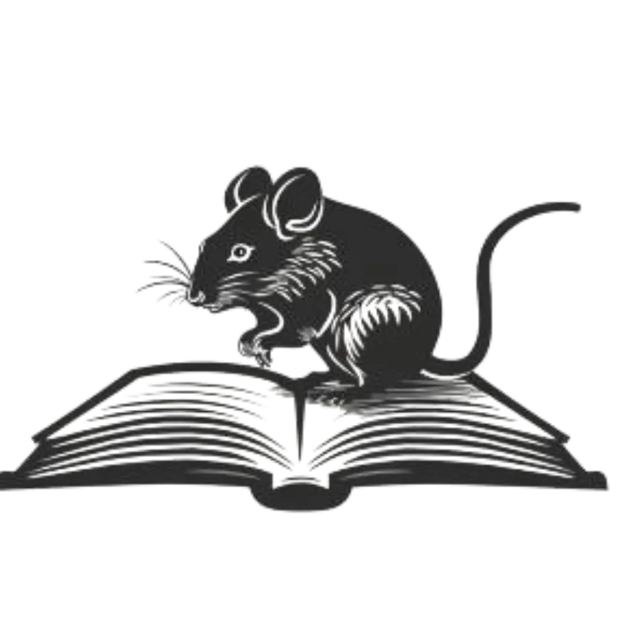 Mice sitting on an open book