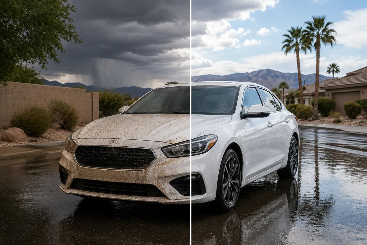 Las Vegas Monsoon Car Care: Before & After a Storm | Flex Details