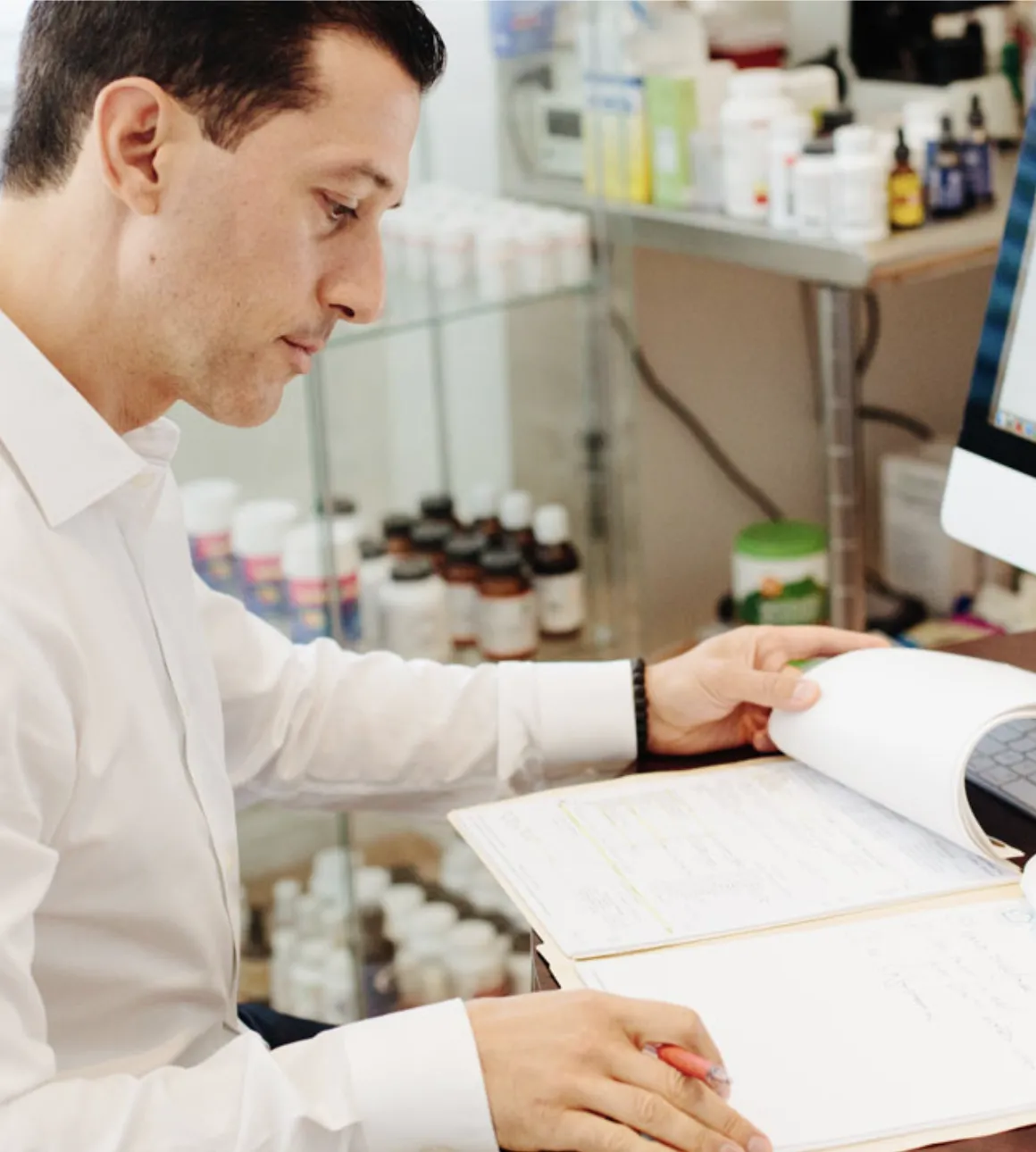 Dr. Stephen Cabral Reviewing Client Case