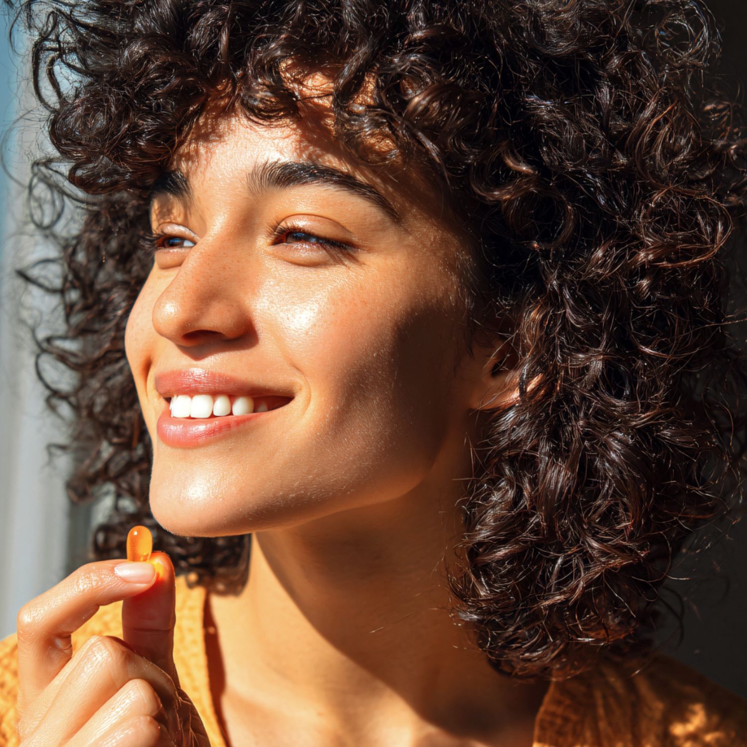 Woman Taking a Supplement Based on Bioindividuality