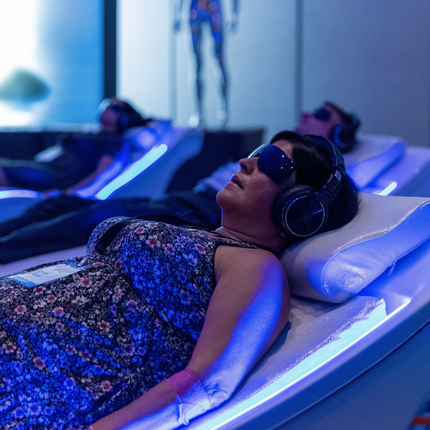 Woman Laying on PEMF Bed to Rejuvenate Her Body