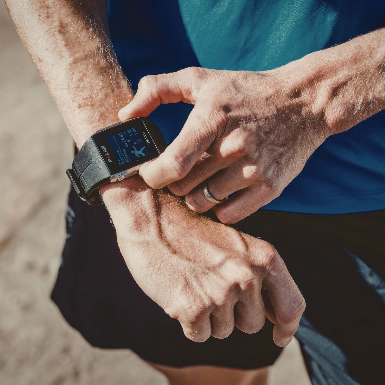 Man Setting Goals on Watch for Habit Changes