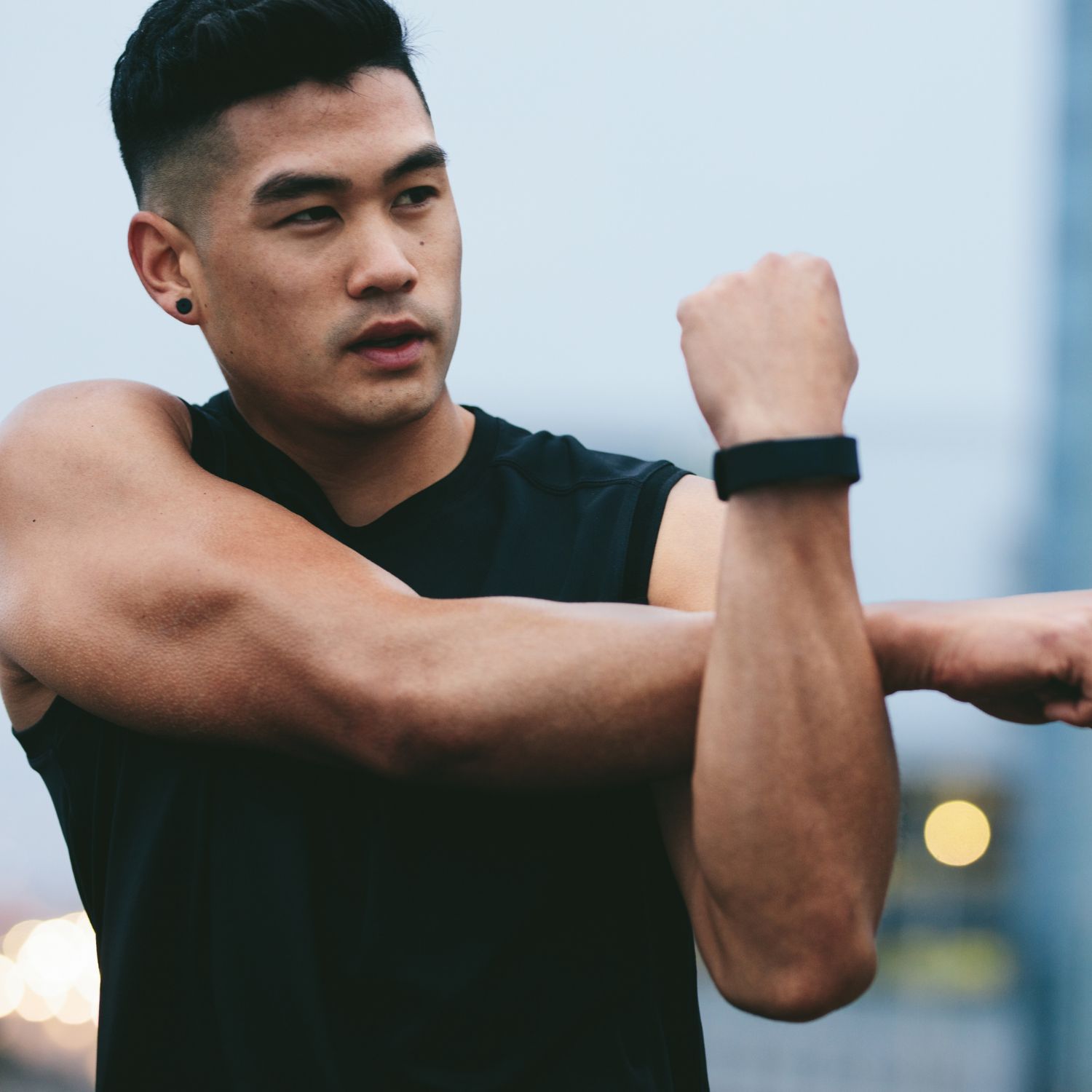Man Stretching Getting Ready to Exercise for Longevity