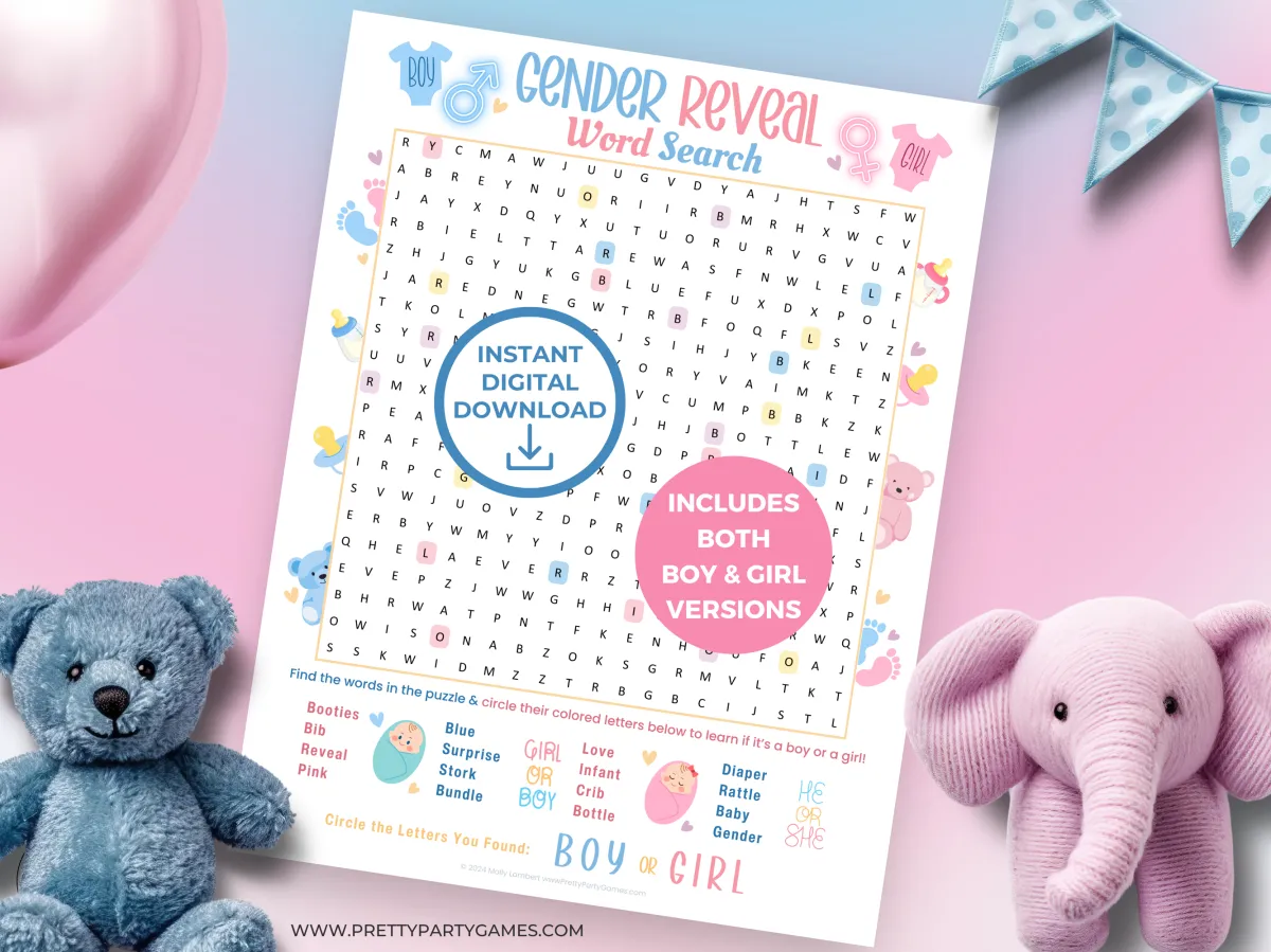 Gender Reveal Word Search