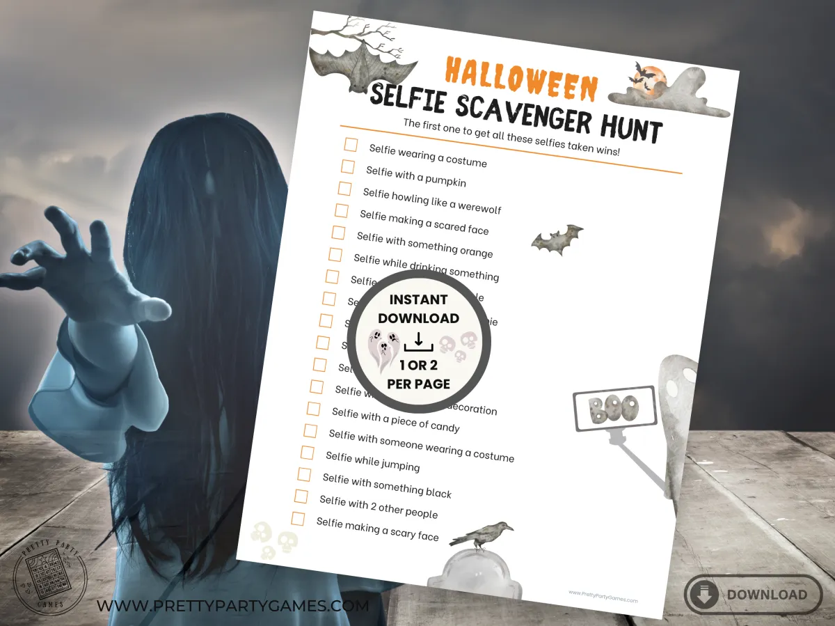 Halloween Selfie Scavenger Hunt Printable