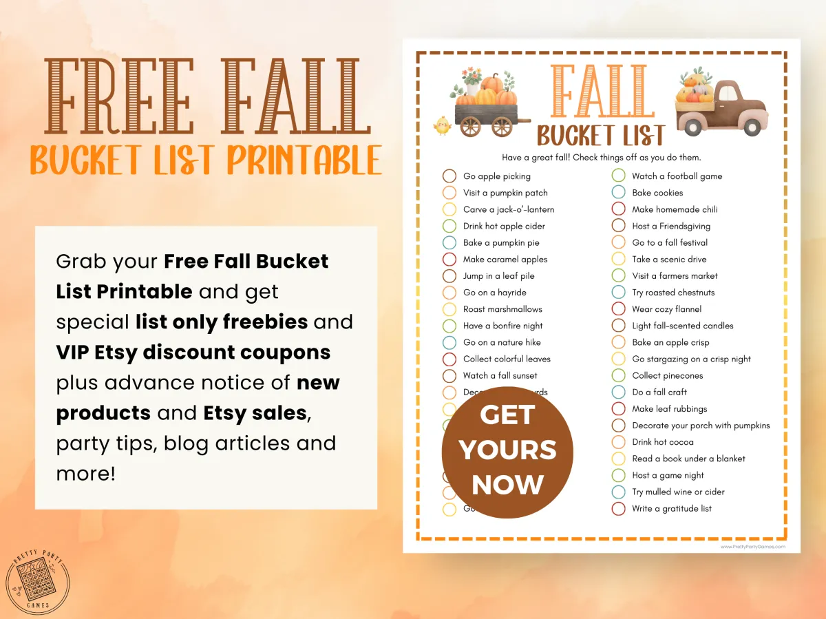 Free Fall Bucket List Printable
