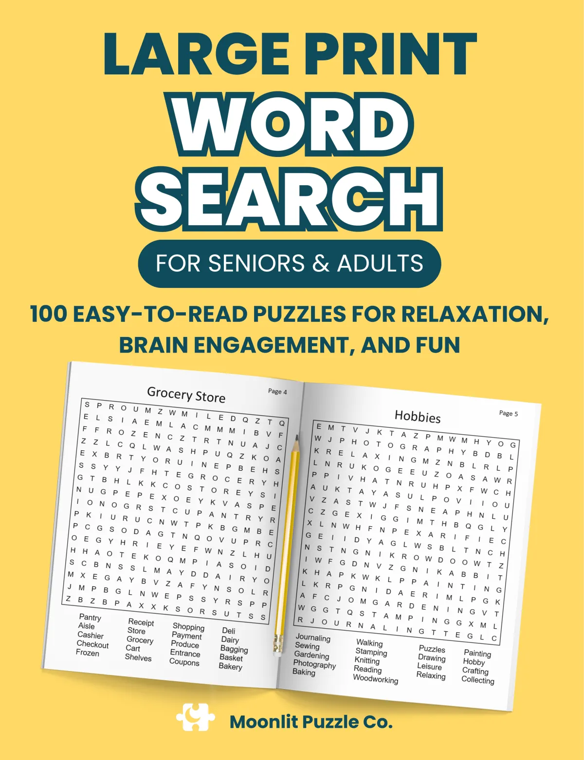 Large Print Word Search Puzzle Book Volume 3 with Yellow Cover