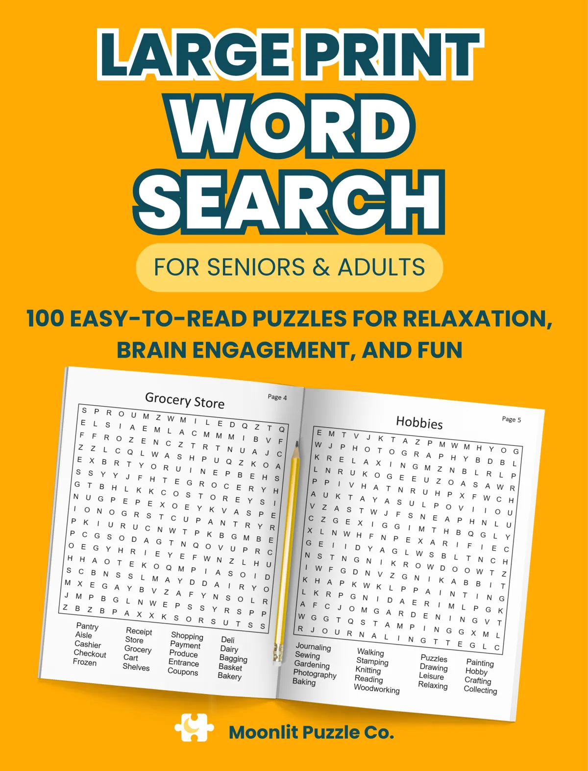 Large Print Word Search Puzzle Book Volume 2 with Orange Cover