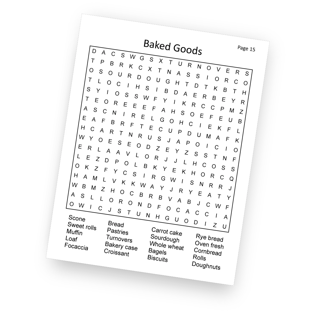 Free Large Print Word Search