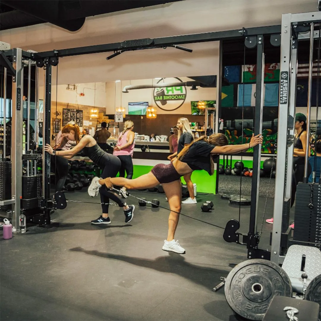 Women doing leg exercises at a Las Vegas local gym.