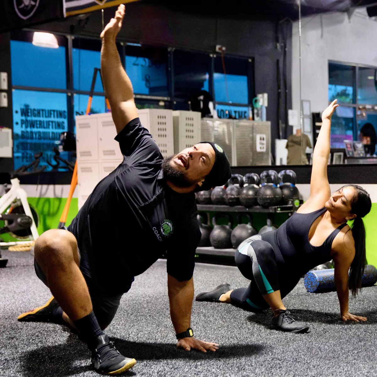 Women doing leg exercises at a Las Vegas local gym.