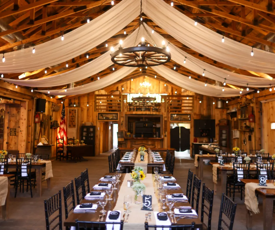 rustic barn reception in RI