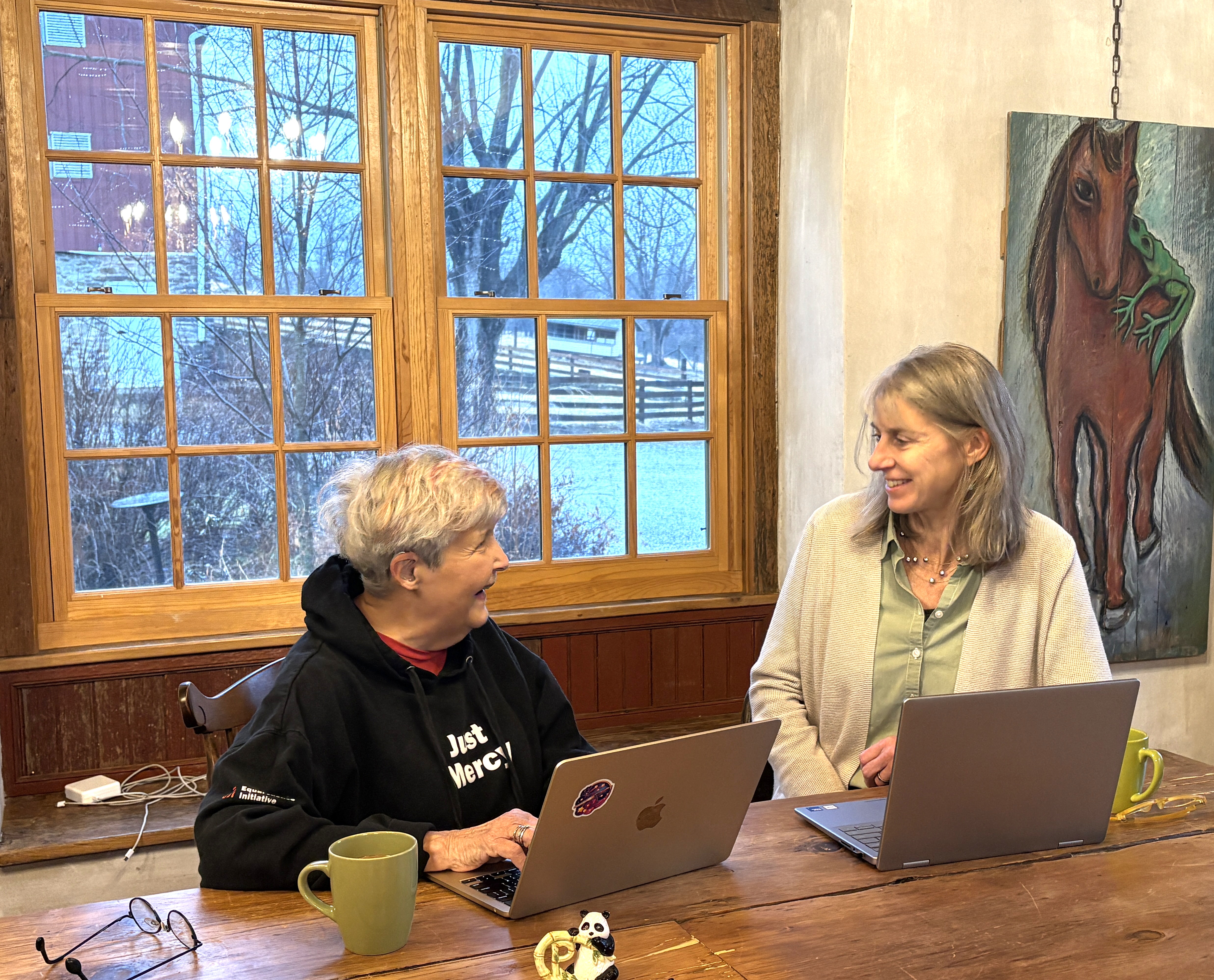 KindWrite team member Valerie Berton works with a client