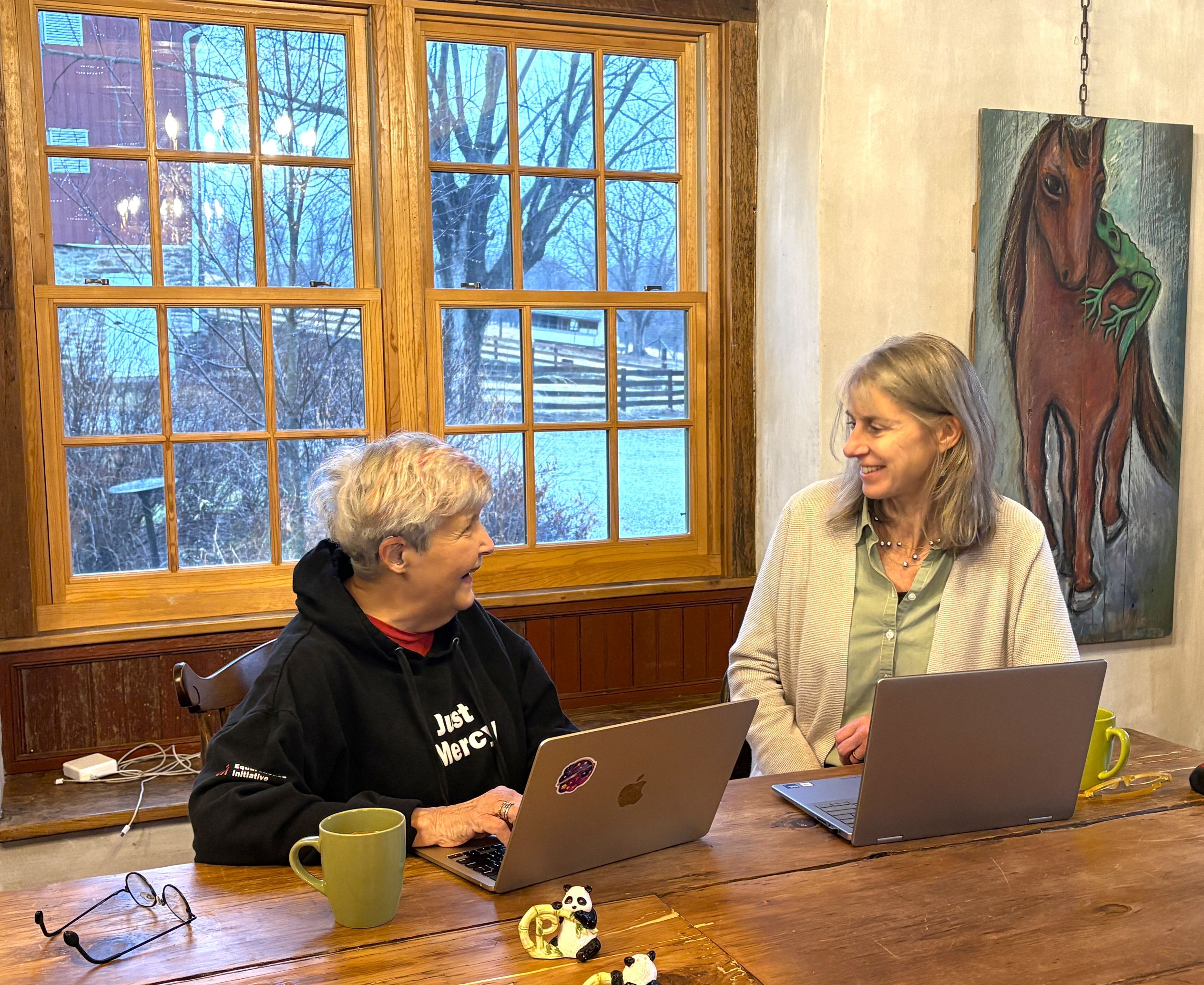 KindWrite team member Valerie Berton works with a client