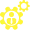 Two green gears interlocked and meshing, with a businessman wearing a tie depicted in the center of the larger gear, symbolizing the integrated operations of a business, potentially highlighting the management of business and social media through a platform like BizlyApp.