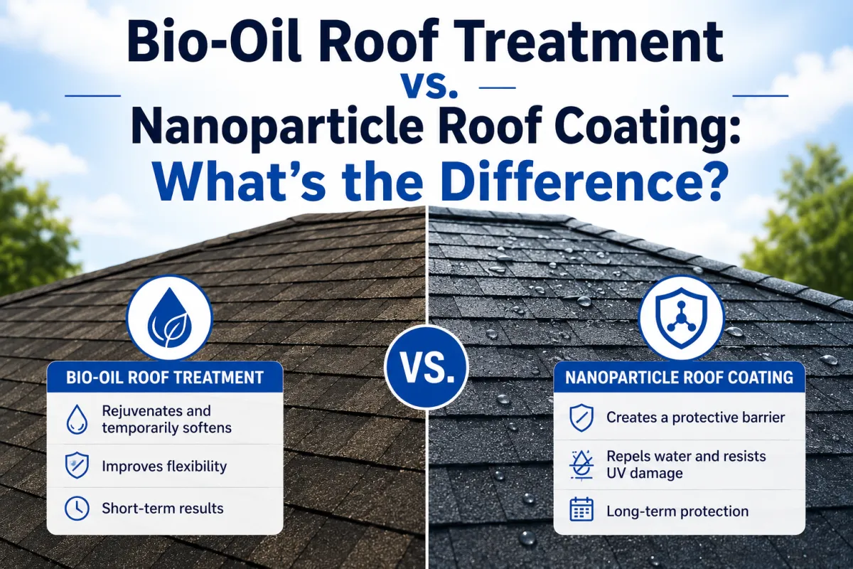 Bio-oil roof treatment vs. nanoparticle roof coating: What’s the difference?