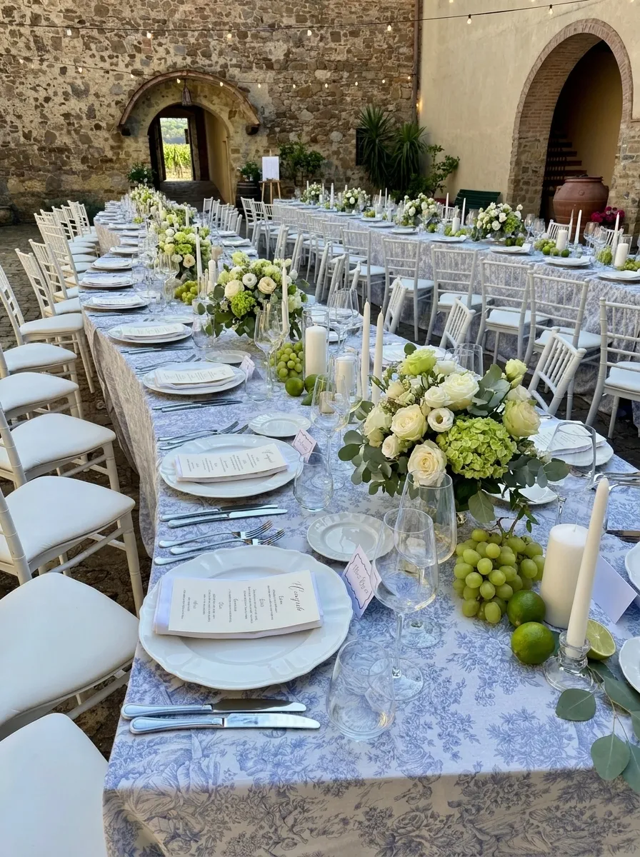 Couple sous arche florale de mariage