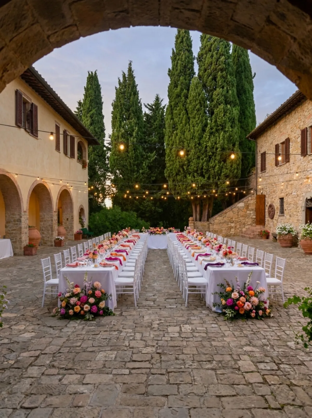 Couple dans un vignoble en Toscane